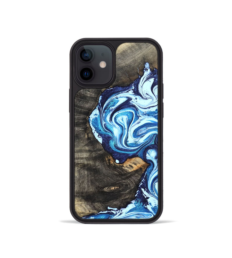 iPhone 12 mini Wood Phone Case - Tessie (Blue, 824665)