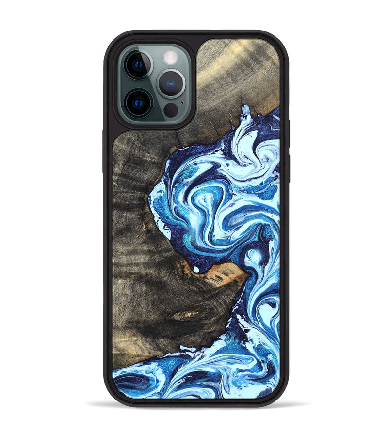 iPhone 12 Pro Max Wood Phone Case - Tessie (Blue, 824665)