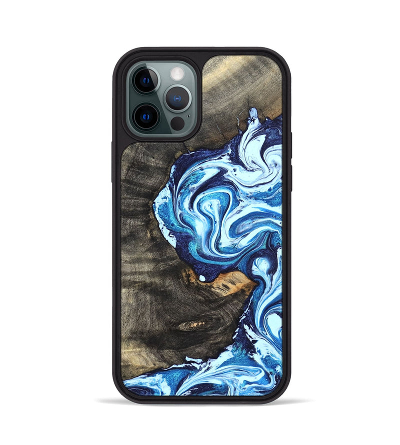 iPhone 12 Pro Wood Phone Case - Tessie (Blue, 824665)