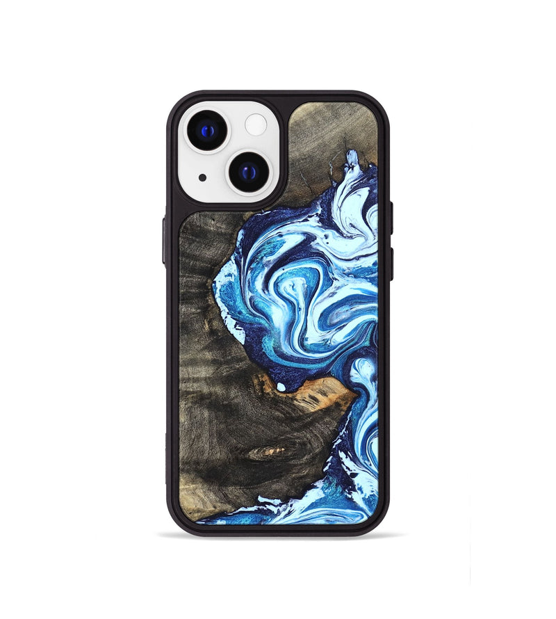 iPhone 13 mini Wood Phone Case - Tessie (Blue, 824665)