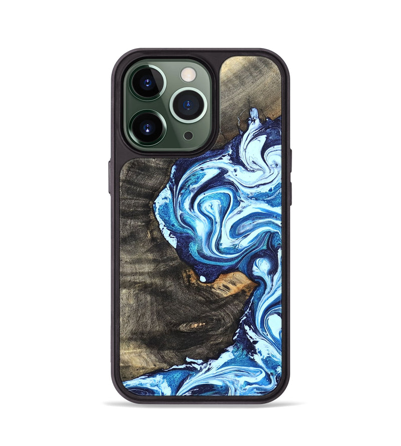 iPhone 13 Pro Wood Phone Case - Tessie (Blue, 824665)