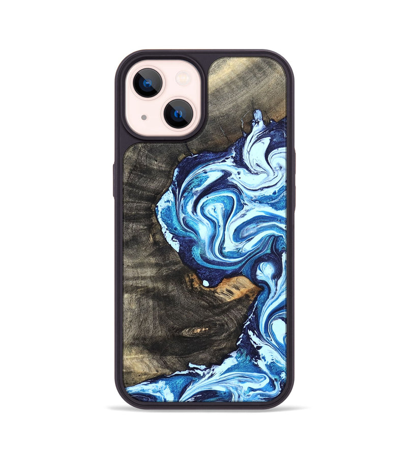 iPhone 14 Wood Phone Case - Tessie (Blue, 824665)