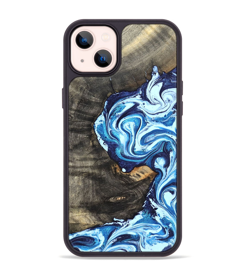 iPhone 14 Plus Wood Phone Case - Tessie (Blue, 824665)