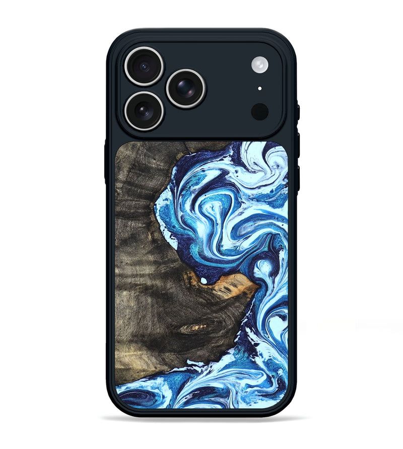 iPhone 17 Pro Max Wood Phone Case - Tessie (Blue, 824665)