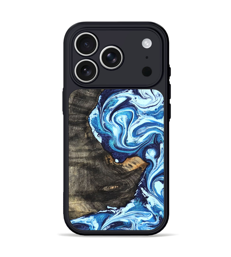 iPhone 17 Pro Wood Phone Case - Tessie (Blue, 824665)