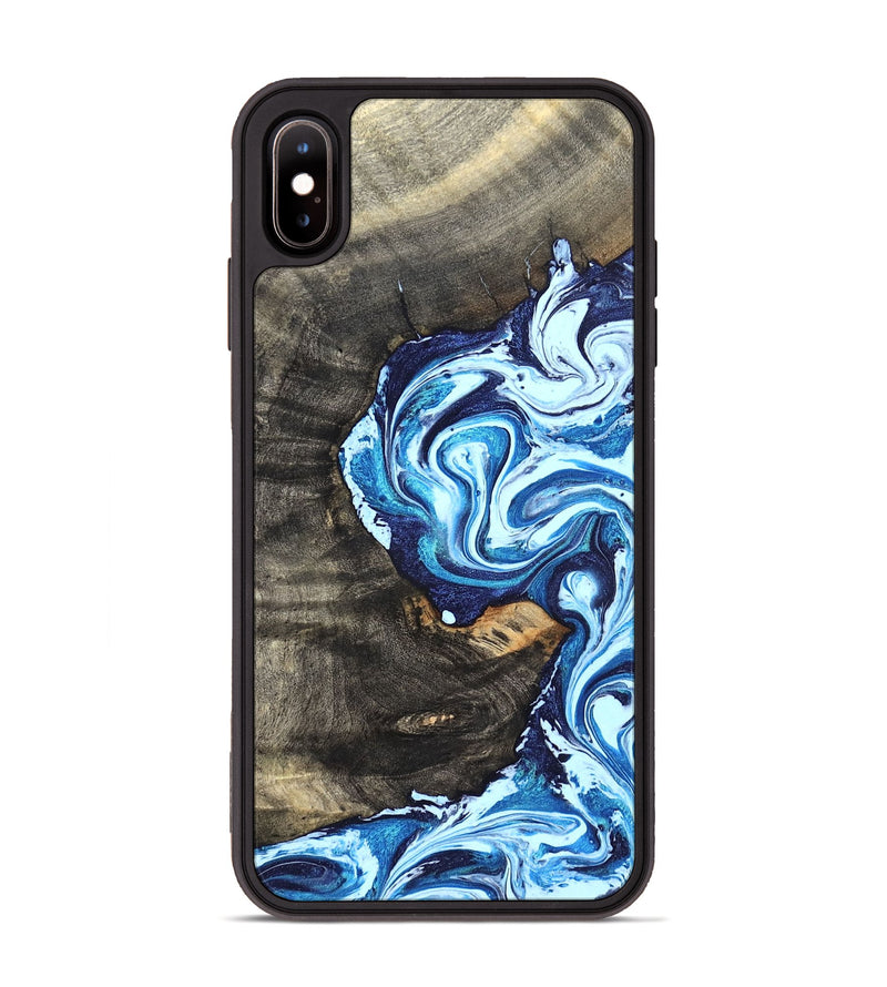 iPhone Xs Max Wood Phone Case - Tessie (Blue, 824665)