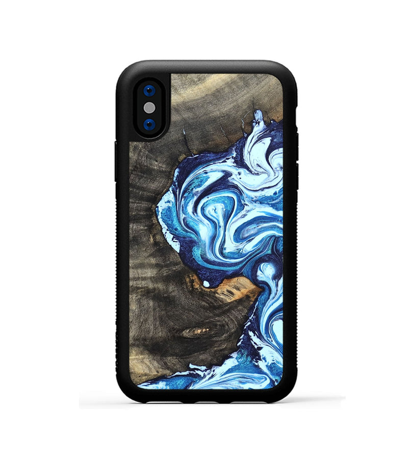iPhone Xs Wood Phone Case - Tessie (Blue, 824665)