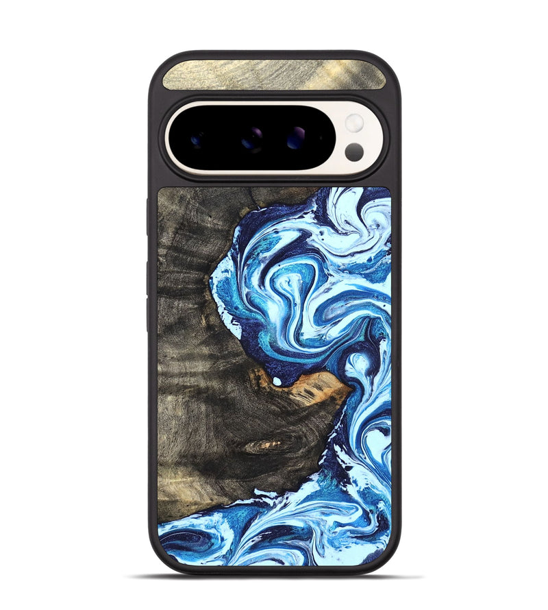 Pixel 9 Pro Wood Phone Case - Tessie (Blue, 824665)