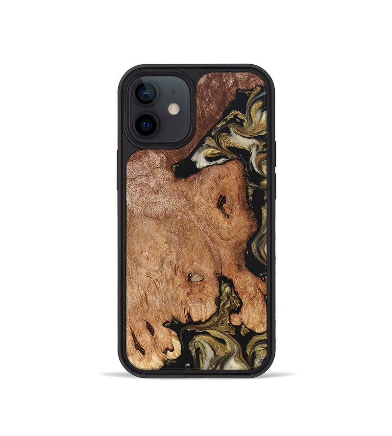 iPhone 12 mini Wood Phone Case - Rhoda (Black & White, 824683)