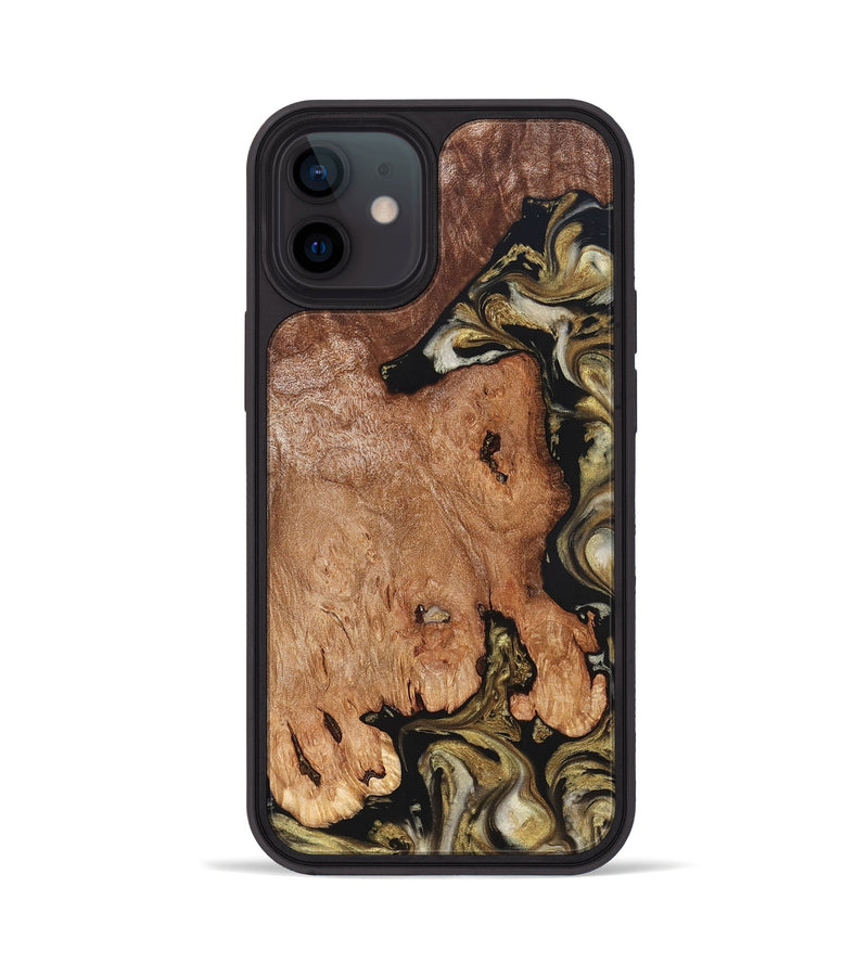 iPhone 12 Wood Phone Case - Rhoda (Black & White, 824683)