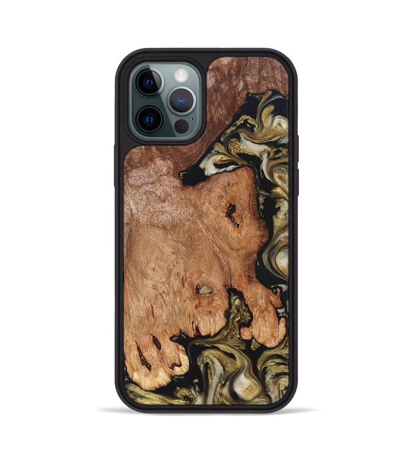 iPhone 12 Pro Wood Phone Case - Rhoda (Black & White, 824683)