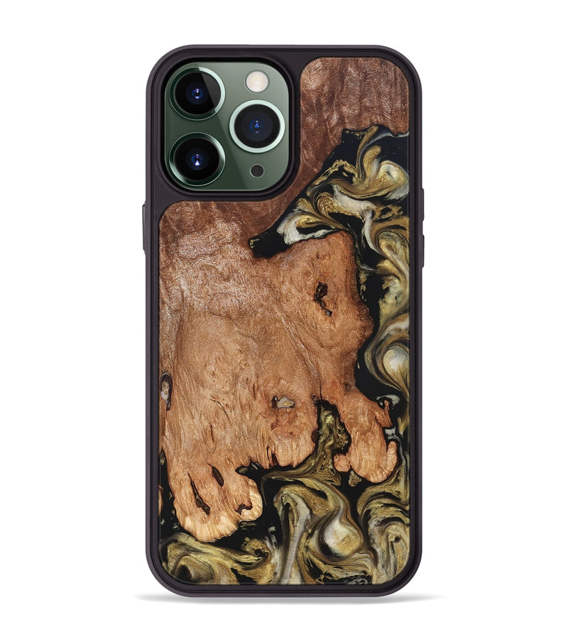 iPhone 13 Pro Max Wood Phone Case - Rhoda (Black & White, 824683)