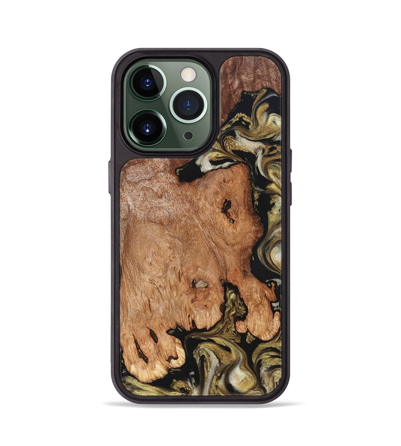 iPhone 13 Pro Wood Phone Case - Rhoda (Black & White, 824683)