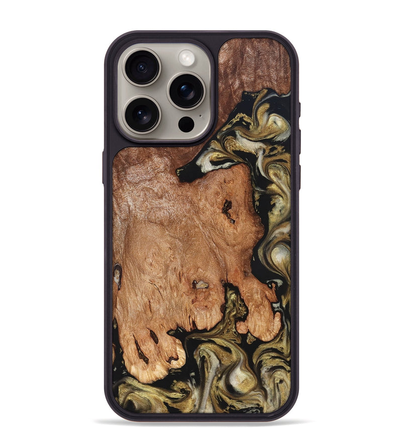 iPhone 15 Pro Max Wood Phone Case - Rhoda (Black & White, 824683)