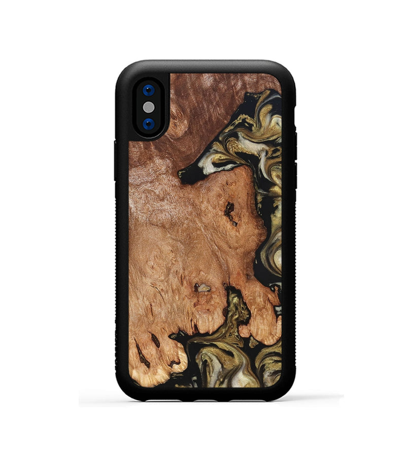 iPhone Xs Wood Phone Case - Rhoda (Black & White, 824683)