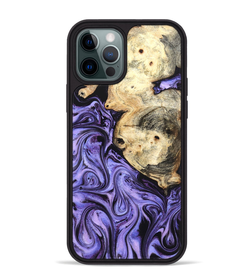 iPhone 12 Pro Max Wood Phone Case - Kadin (Purple, 824685)