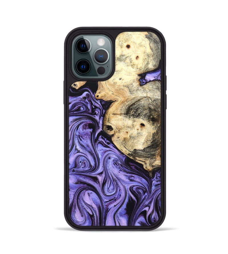 iPhone 12 Pro Wood Phone Case - Kadin (Purple, 824685)