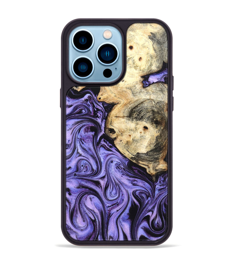 iPhone 14 Pro Max Wood Phone Case - Kadin (Purple, 824685)
