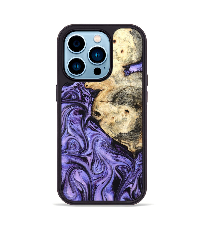 iPhone 14 Pro Wood Phone Case - Kadin (Purple, 824685)