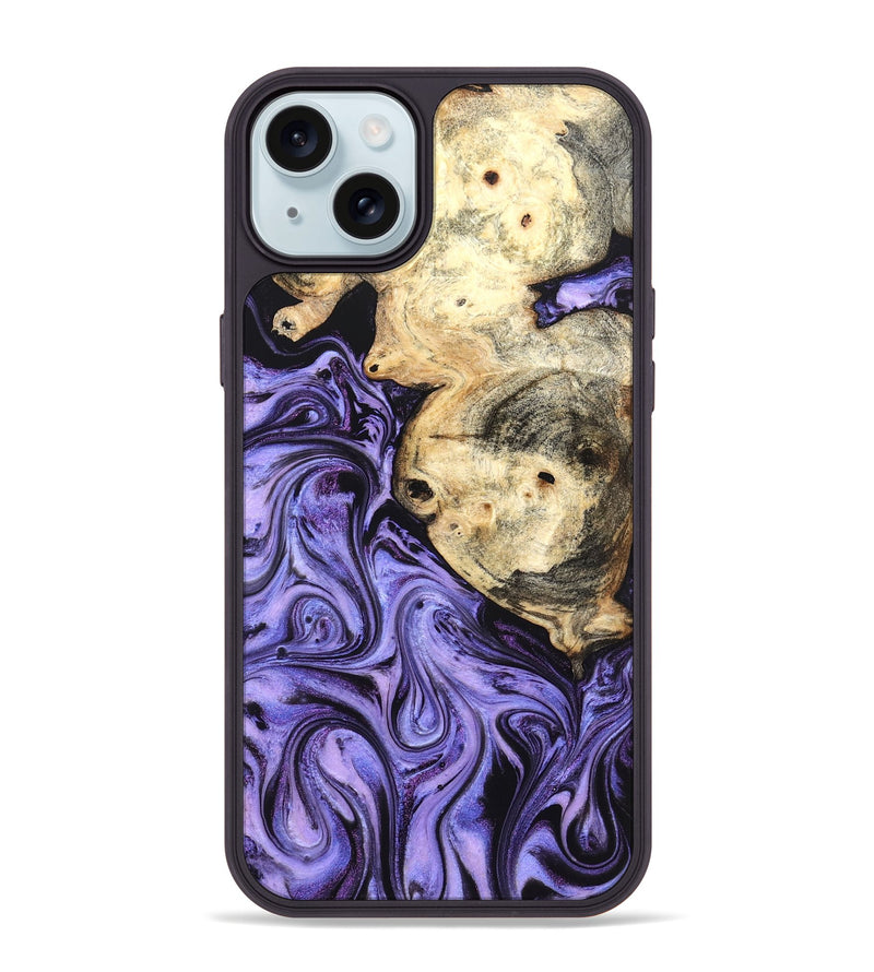 iPhone 15 Plus Wood Phone Case - Kadin (Purple, 824685)