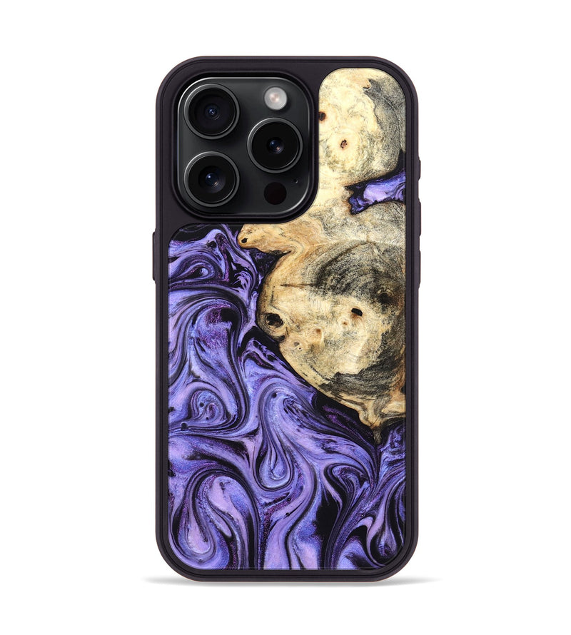 iPhone 15 Pro Wood Phone Case - Kadin (Purple, 824685)