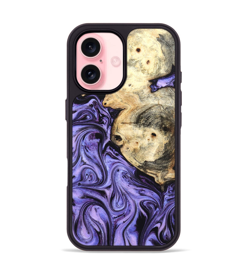 iPhone 16 Wood Phone Case - Kadin (Purple, 824685)