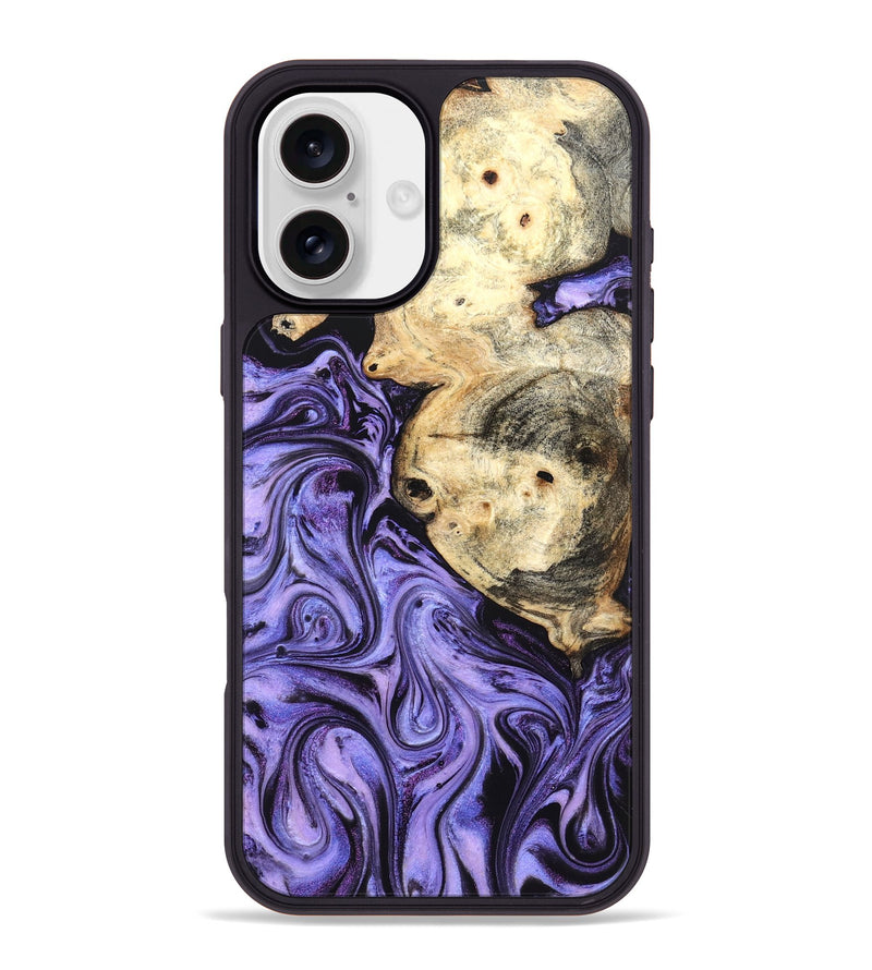 iPhone 16 Plus Wood Phone Case - Kadin (Purple, 824685)