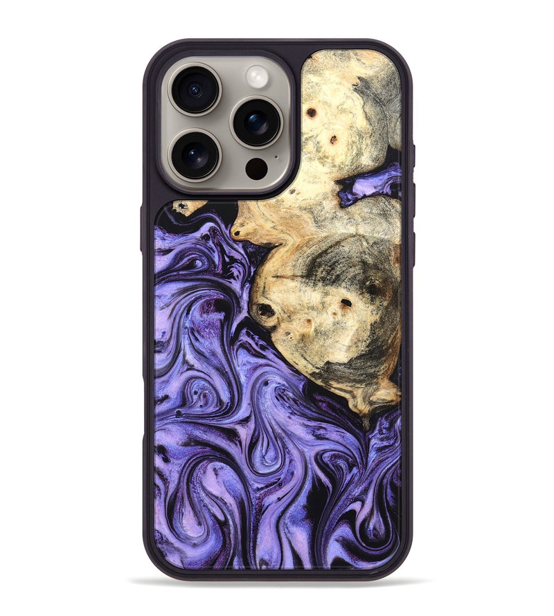 iPhone 16 Pro Max Wood Phone Case - Kadin (Purple, 824685)