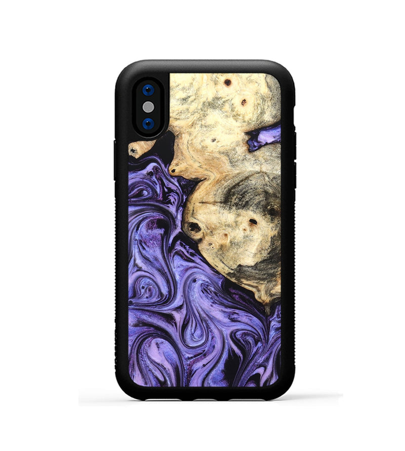 iPhone Xs Wood Phone Case - Kadin (Purple, 824685)