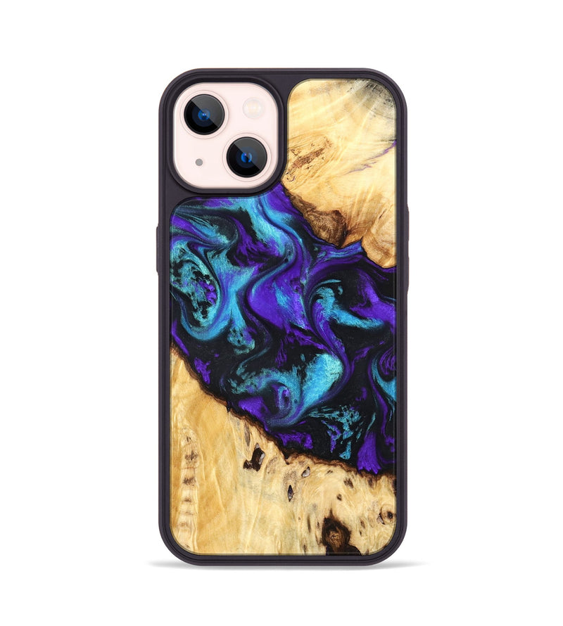 iPhone 14 Wood Phone Case - Ivanna (Purple, 824686)