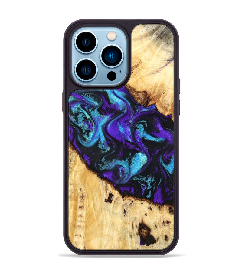 iPhone 14 Pro Max Wood Phone Case - Ivanna (Purple, 824686)