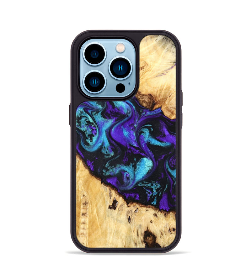 iPhone 14 Pro Wood Phone Case - Ivanna (Purple, 824686)