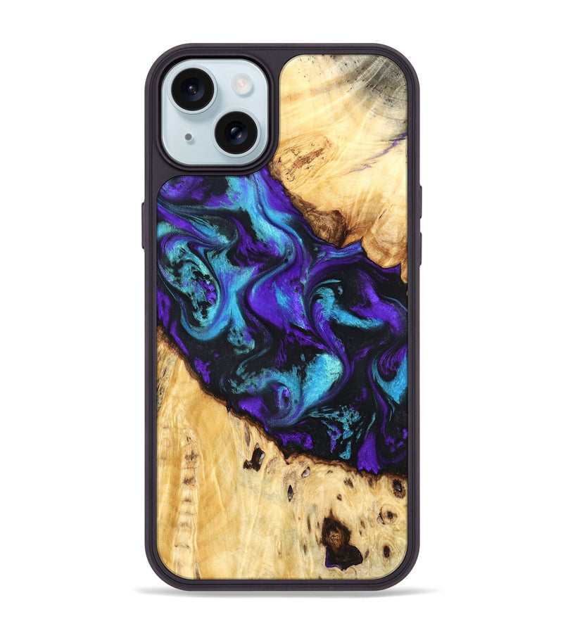 iPhone 15 Plus Wood Phone Case - Ivanna (Purple, 824686)