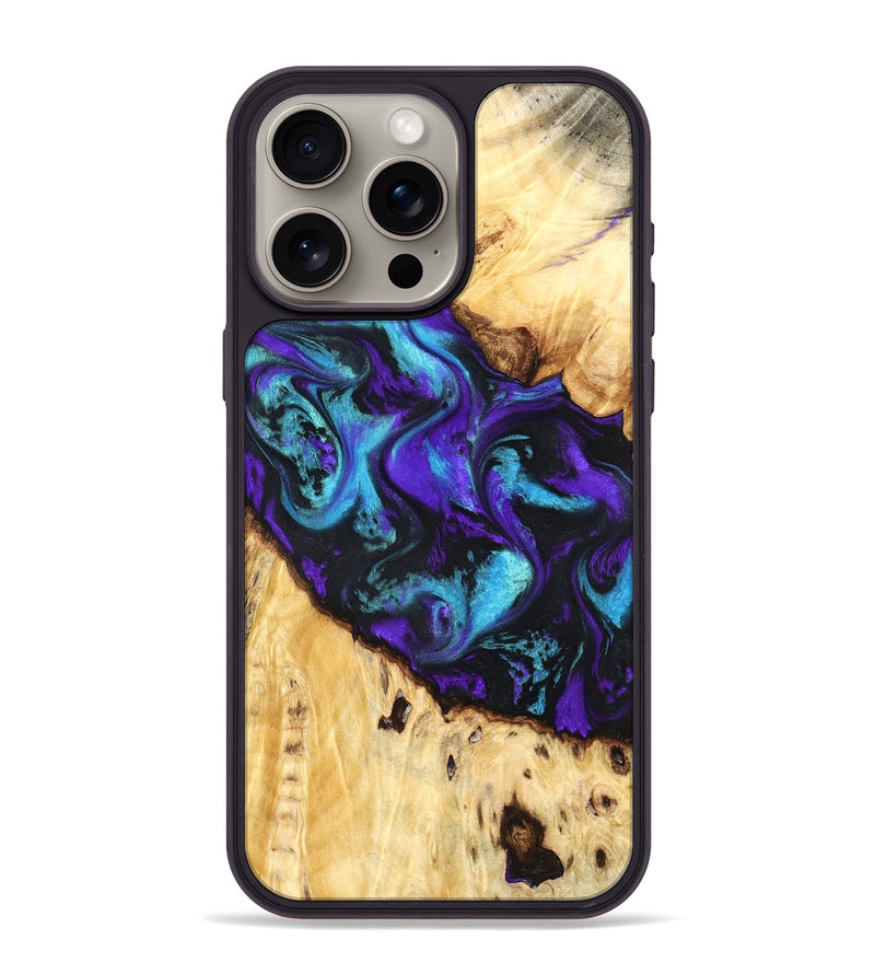 iPhone 15 Pro Max Wood Phone Case - Ivanna (Purple, 824686)