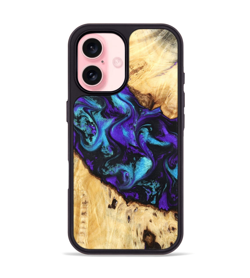 iPhone 16 Wood Phone Case - Ivanna (Purple, 824686)