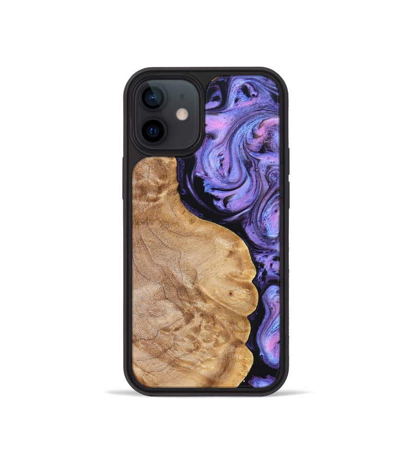 iPhone 12 mini Wood Phone Case - Erik (Purple, 824687)