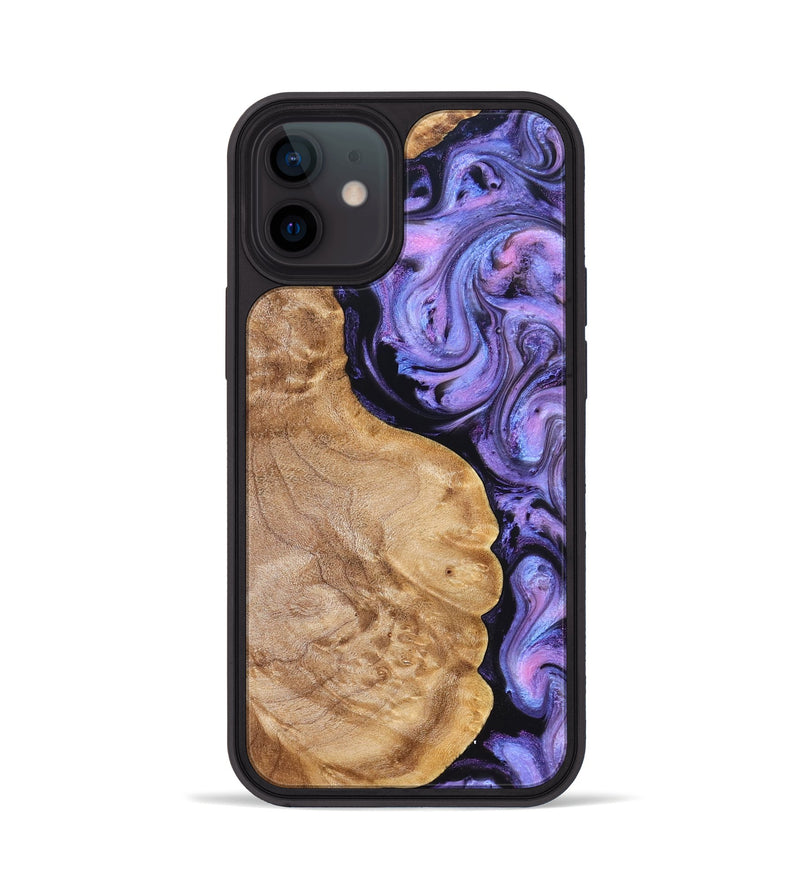 iPhone 12 Wood Phone Case - Erik (Purple, 824687)