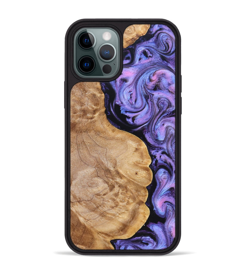 iPhone 12 Pro Max Wood Phone Case - Erik (Purple, 824687)