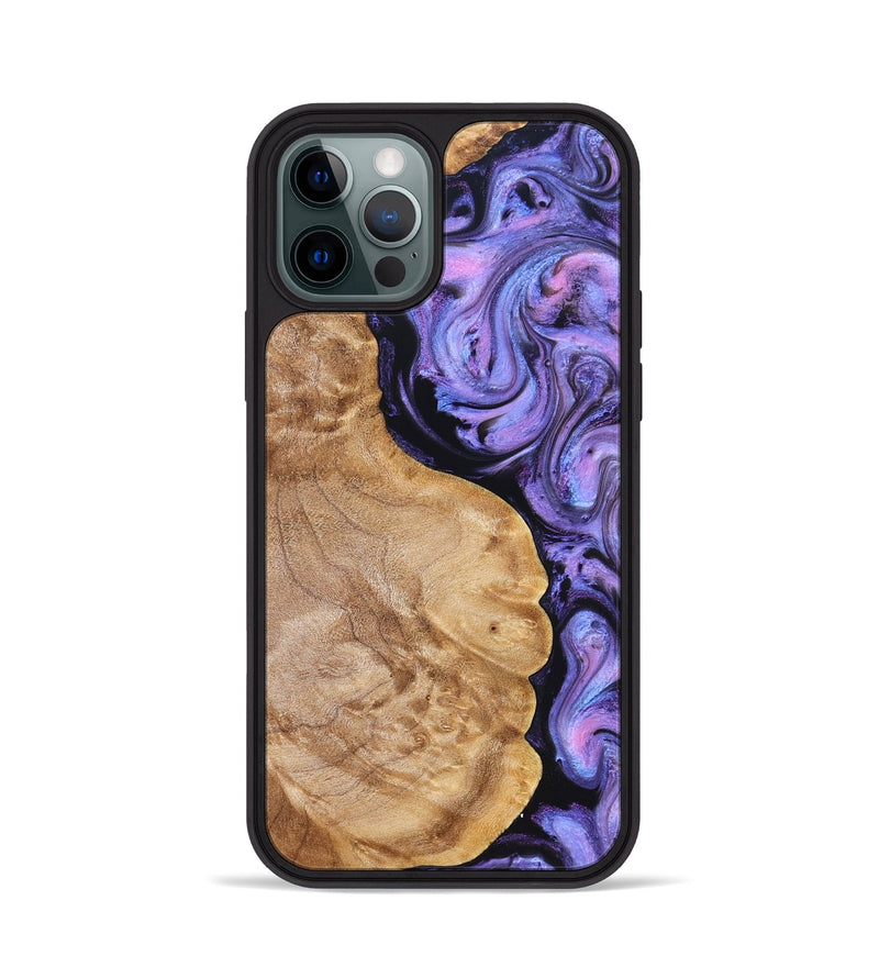iPhone 12 Pro Wood Phone Case - Erik (Purple, 824687)