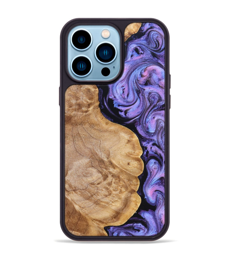 iPhone 14 Pro Max Wood Phone Case - Erik (Purple, 824687)