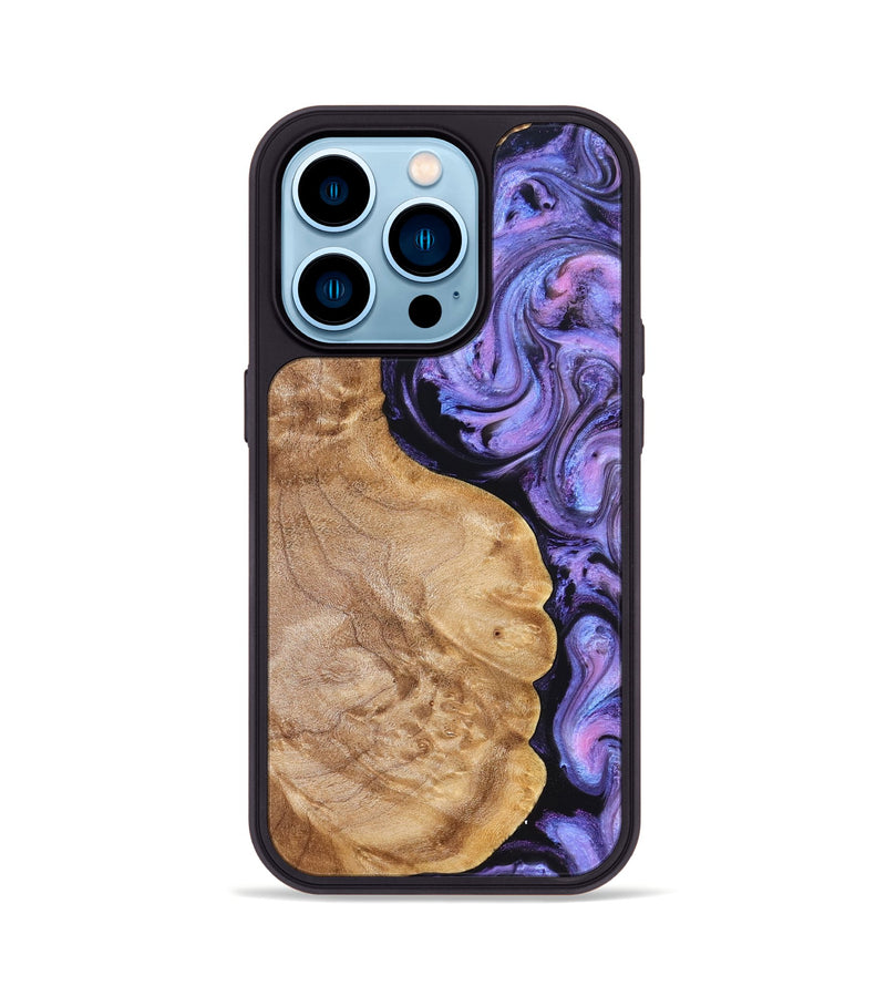 iPhone 14 Pro Wood Phone Case - Erik (Purple, 824687)
