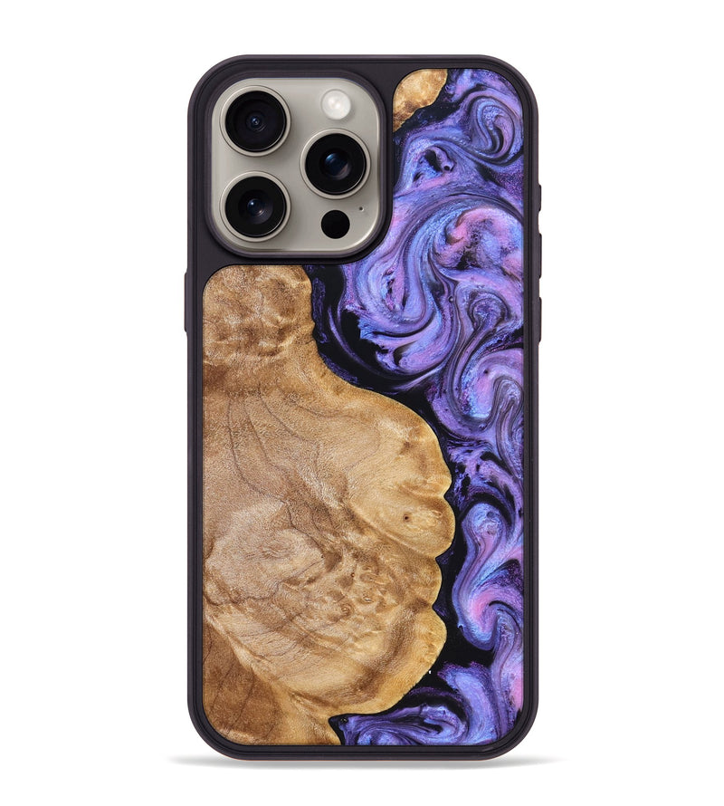 iPhone 15 Pro Max Wood Phone Case - Erik (Purple, 824687)