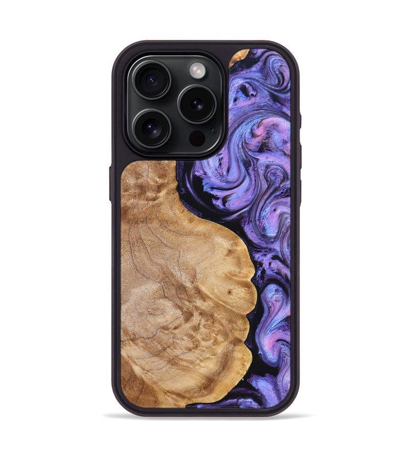 iPhone 15 Pro Wood Phone Case - Erik (Purple, 824687)