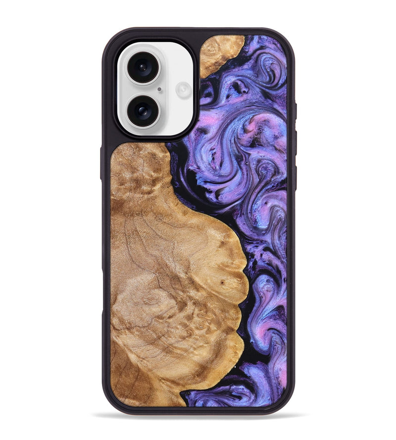 iPhone 16 Plus Wood Phone Case - Erik (Purple, 824687)