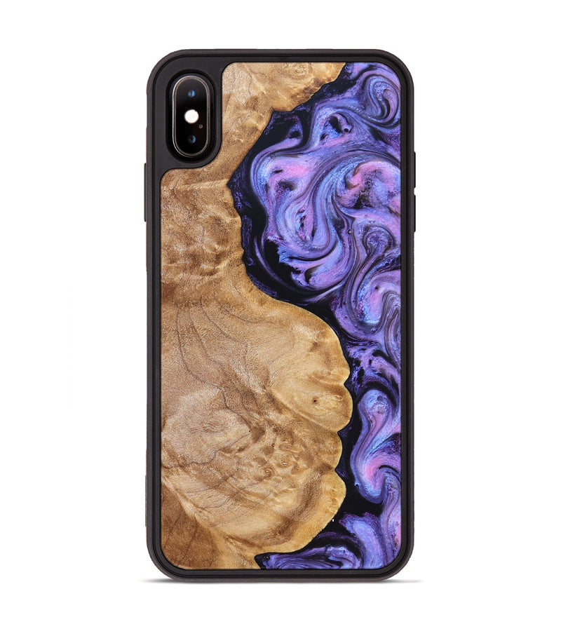 iPhone Xs Max Wood Phone Case - Erik (Purple, 824687)