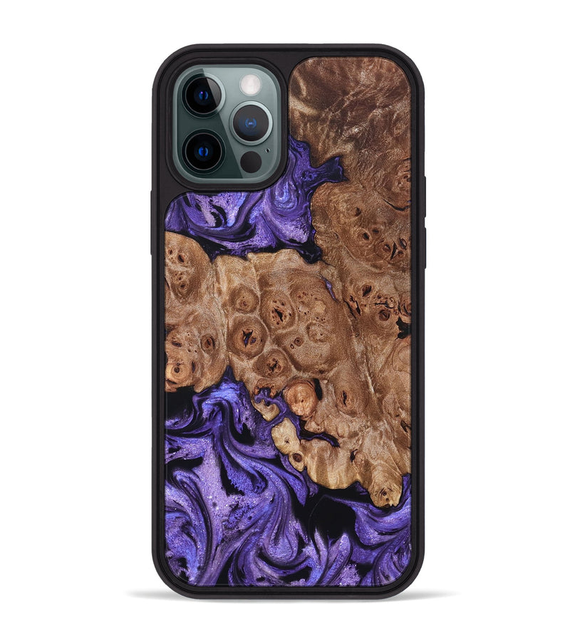 iPhone 12 Pro Max Wood Phone Case - Latasha (Purple, 824688)