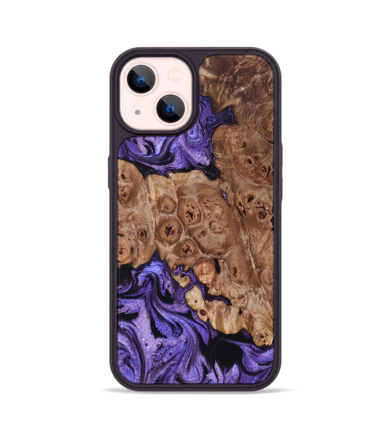 iPhone 14 Wood Phone Case - Latasha (Purple, 824688)