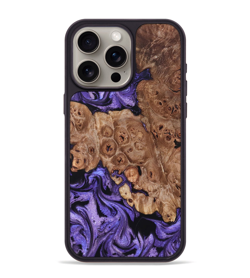 iPhone 15 Pro Max Wood Phone Case - Latasha (Purple, 824688)