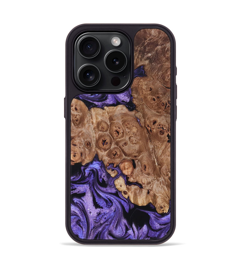 iPhone 15 Pro Wood Phone Case - Latasha (Purple, 824688)