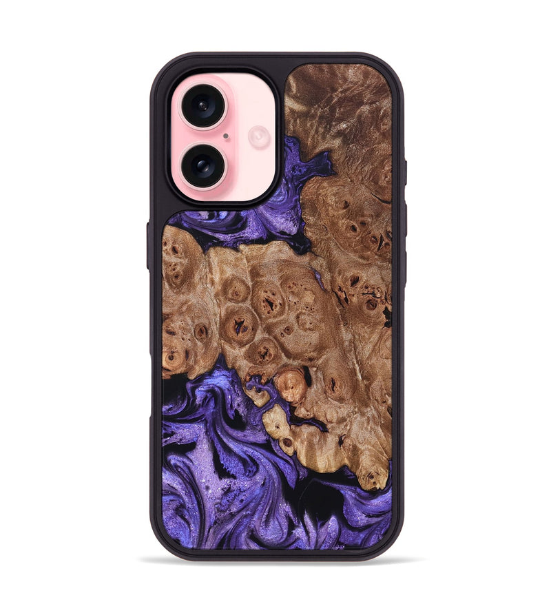 iPhone 16 Wood Phone Case - Latasha (Purple, 824688)
